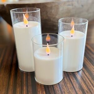 Set of 3 Outdoor Flameless LED Pillar Candles